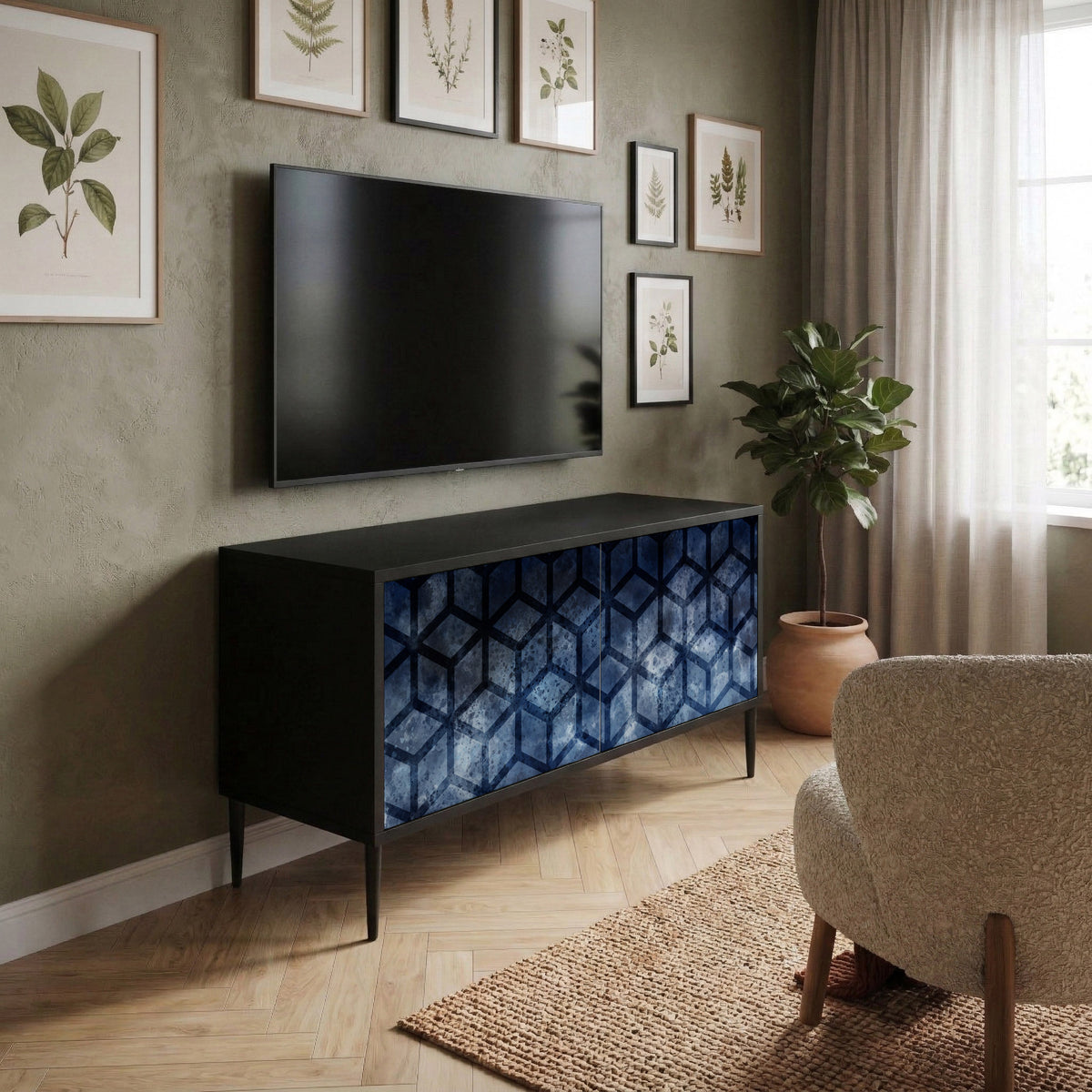 CUBIC MIST Kompaktes 2-türiges TV-Lowboard