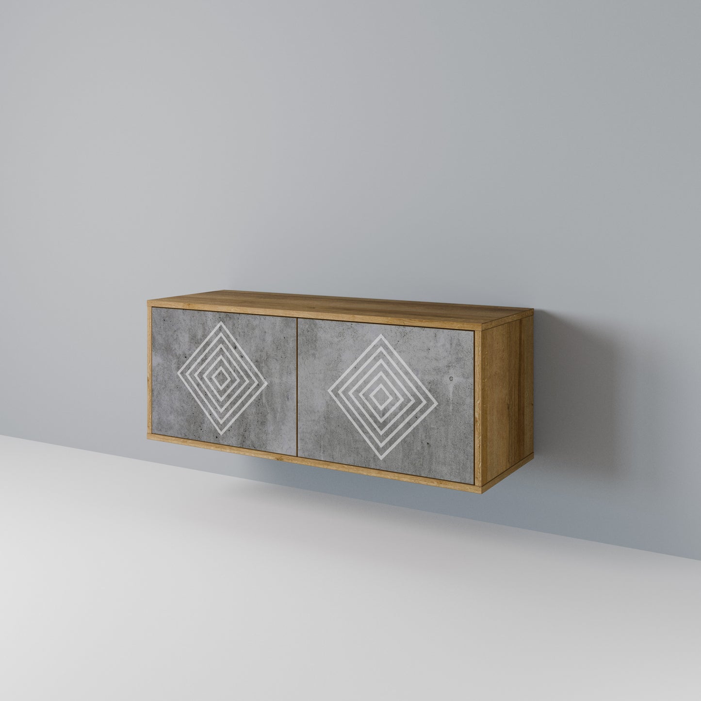 POLYGONAL ARTISTRY Kompaktes 2-türiges TV-Lowboard