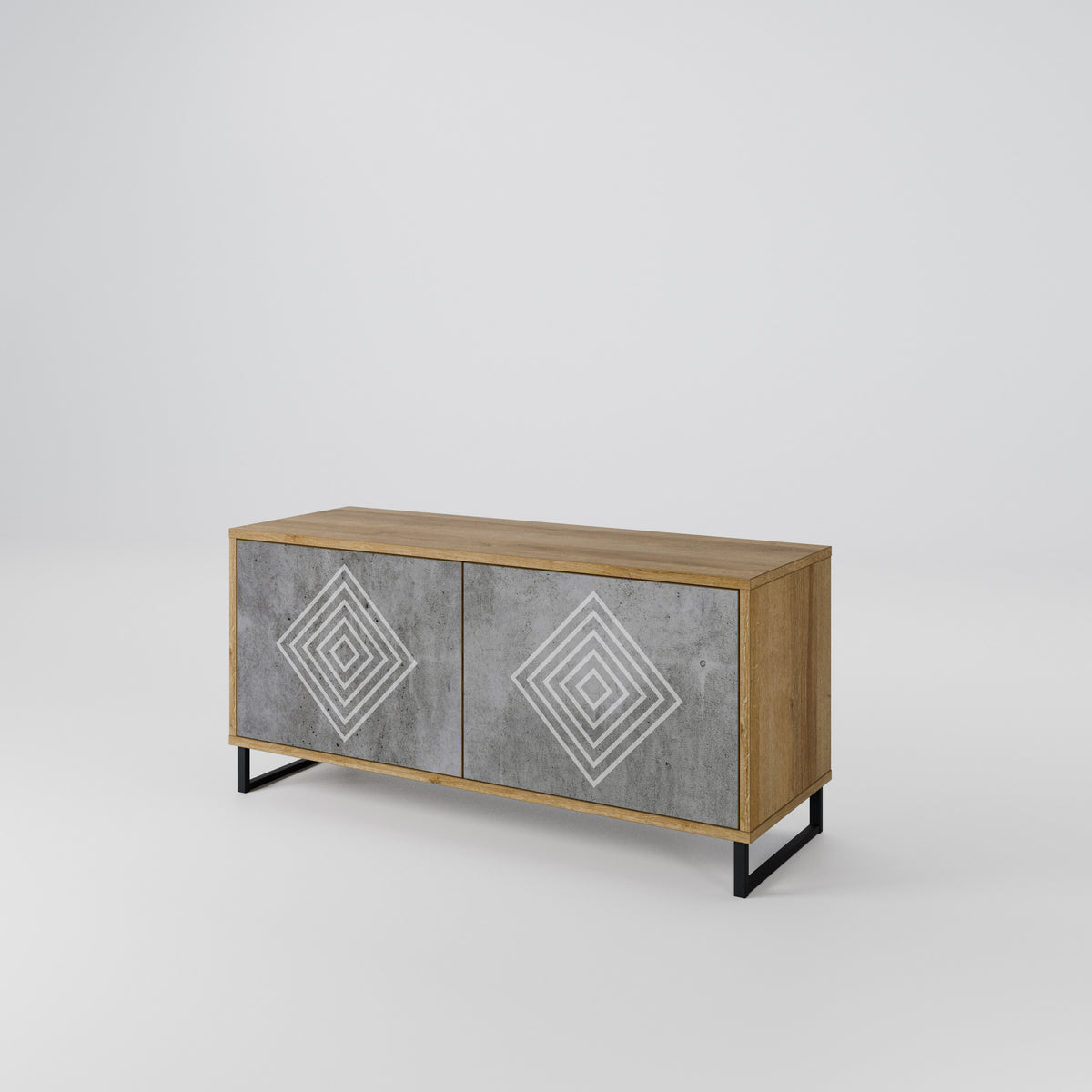POLYGONAL ARTISTRY Kompaktes 2-türiges TV-Lowboard