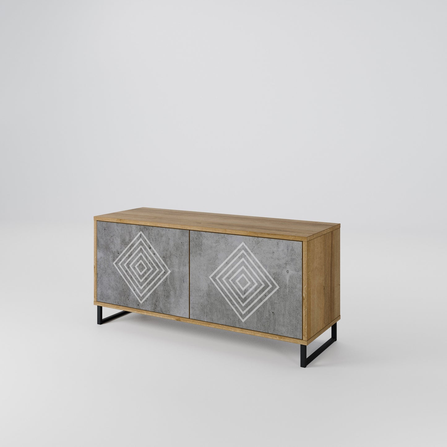 POLYGONAL ARTISTRY Kompaktes 2-türiges TV-Lowboard