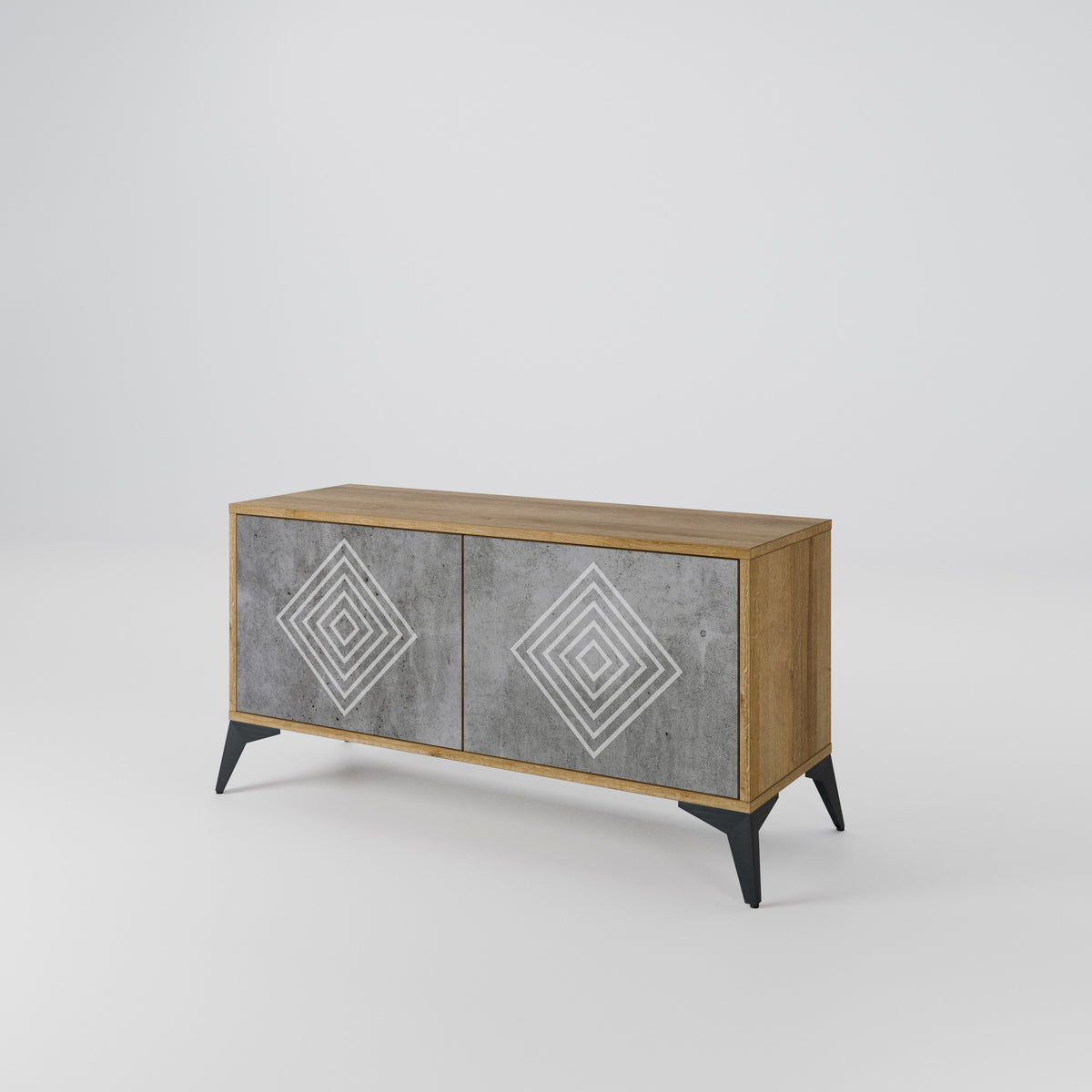 POLYGONAL ARTISTRY Kompaktes 2-türiges TV-Lowboard