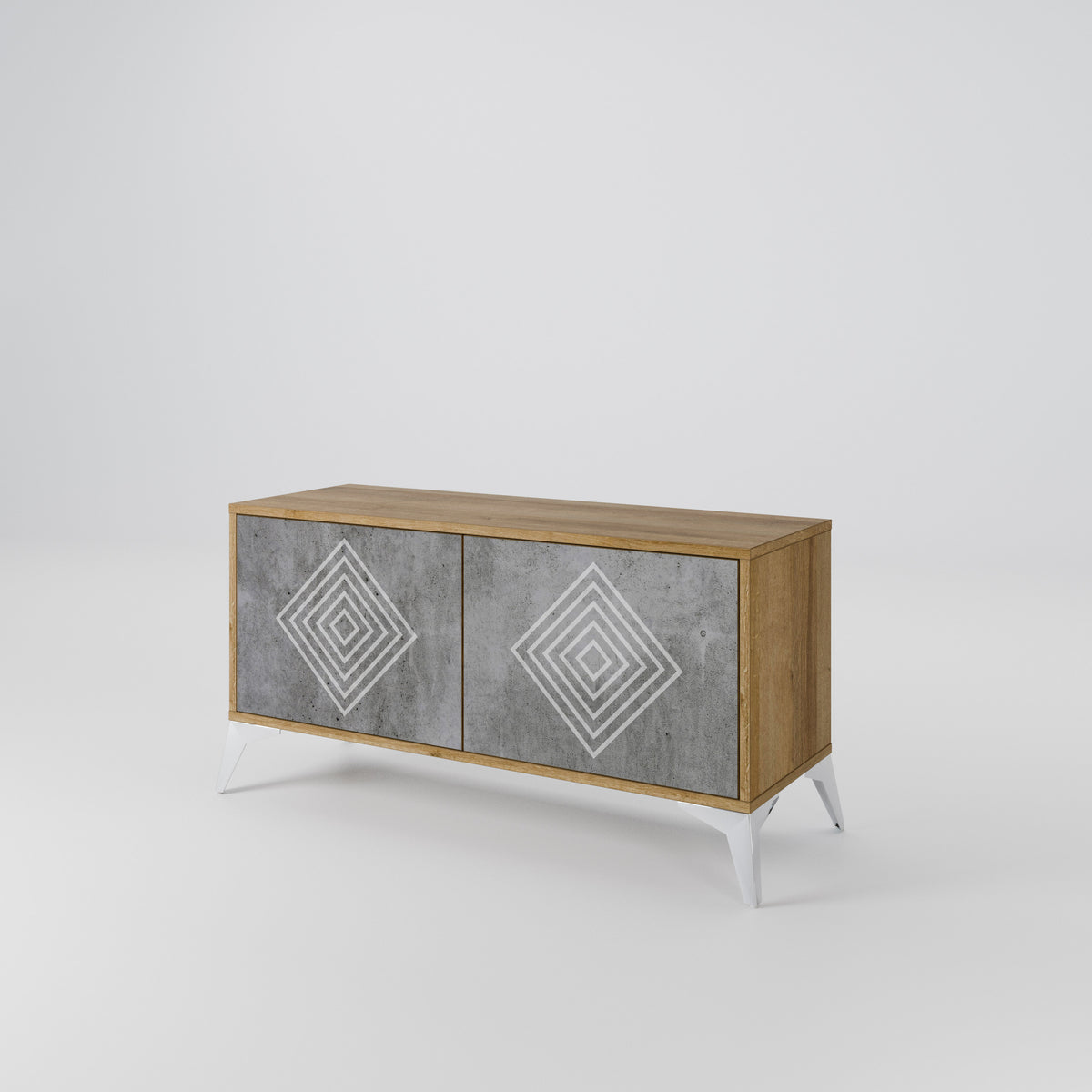 POLYGONAL ARTISTRY Kompaktes 2-türiges TV-Lowboard