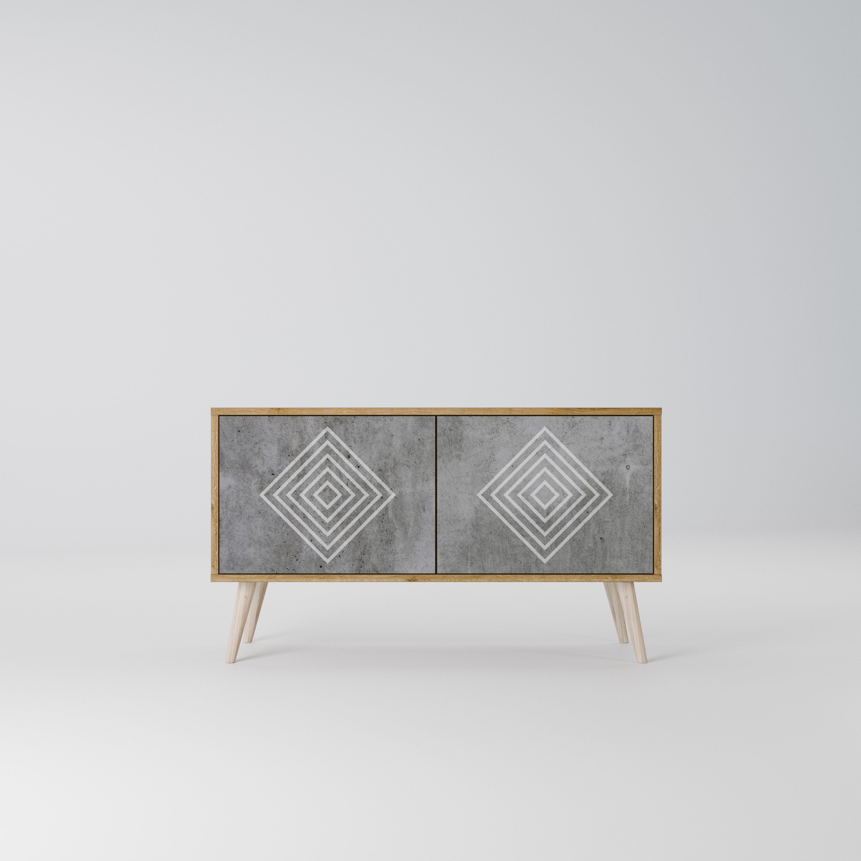 POLYGONAL ARTISTRY Compact 2-Door TV Cabinet