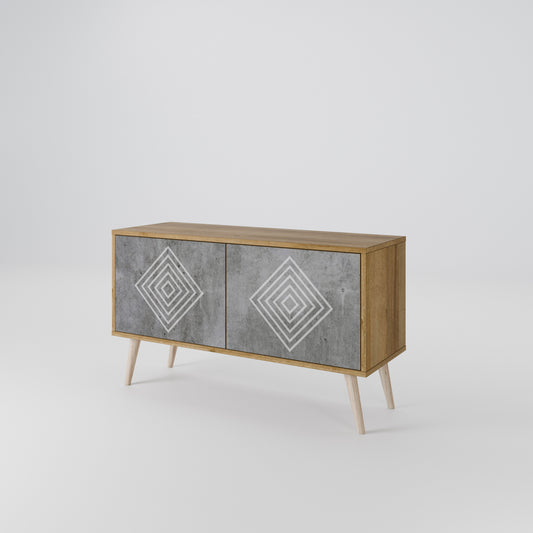 POLYGONAL ARTISTRY Kompaktes 2-türiges TV-Lowboard