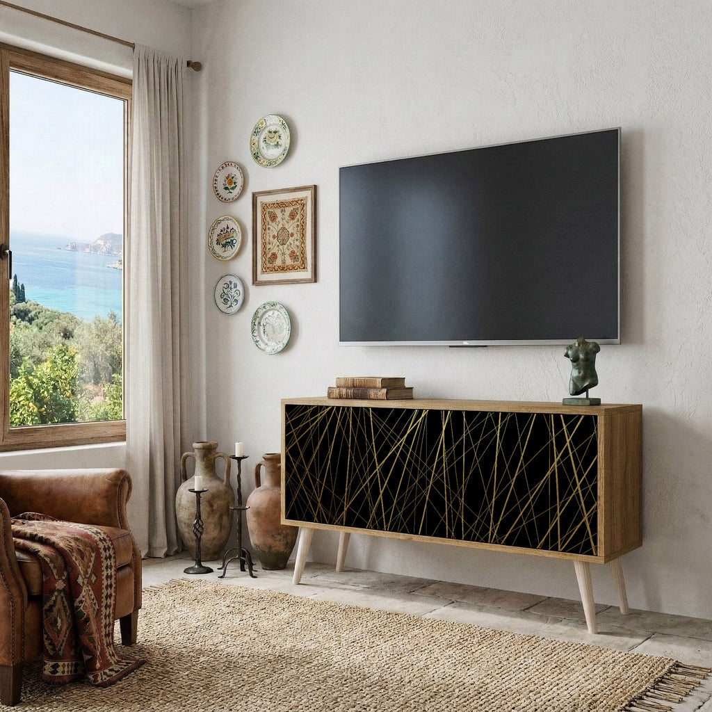 BRIGHT MESH Compact 2-Door TV Cabinet