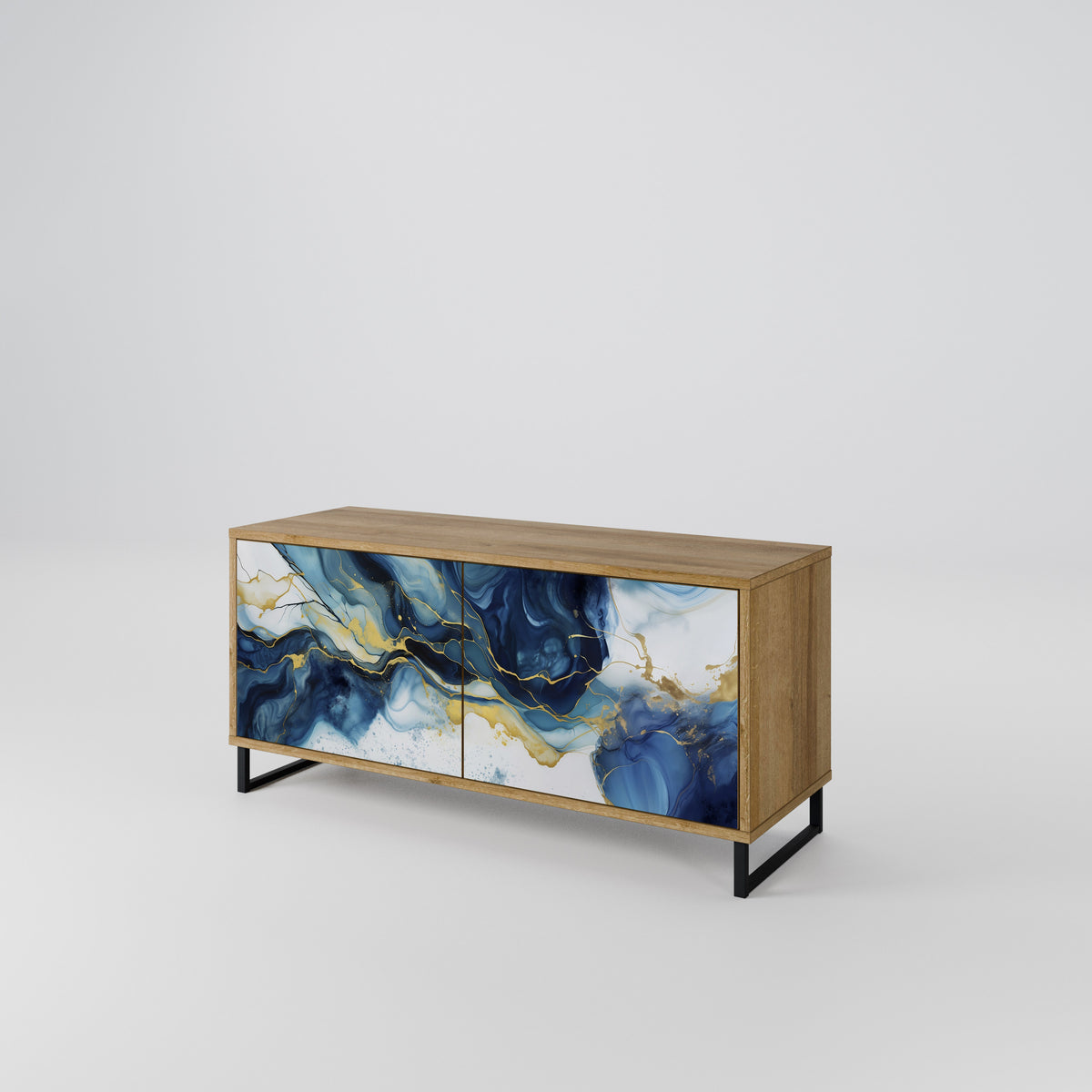 INKY MARBLE Kompaktes 2-türiges TV-Lowboard