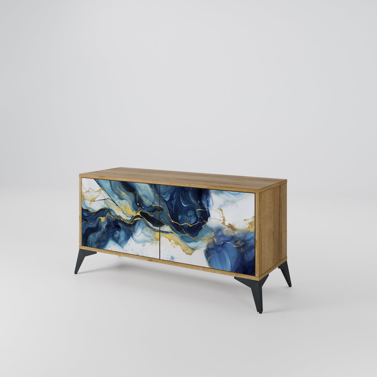 INKY MARBLE Kompaktes 2-türiges TV-Lowboard