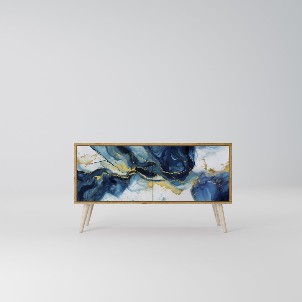 INKY MARBLE Compact 2-Door TV Cabinet