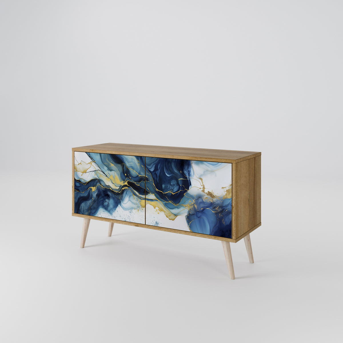 INKY MARBLE Kompaktes 2-türiges TV-Lowboard