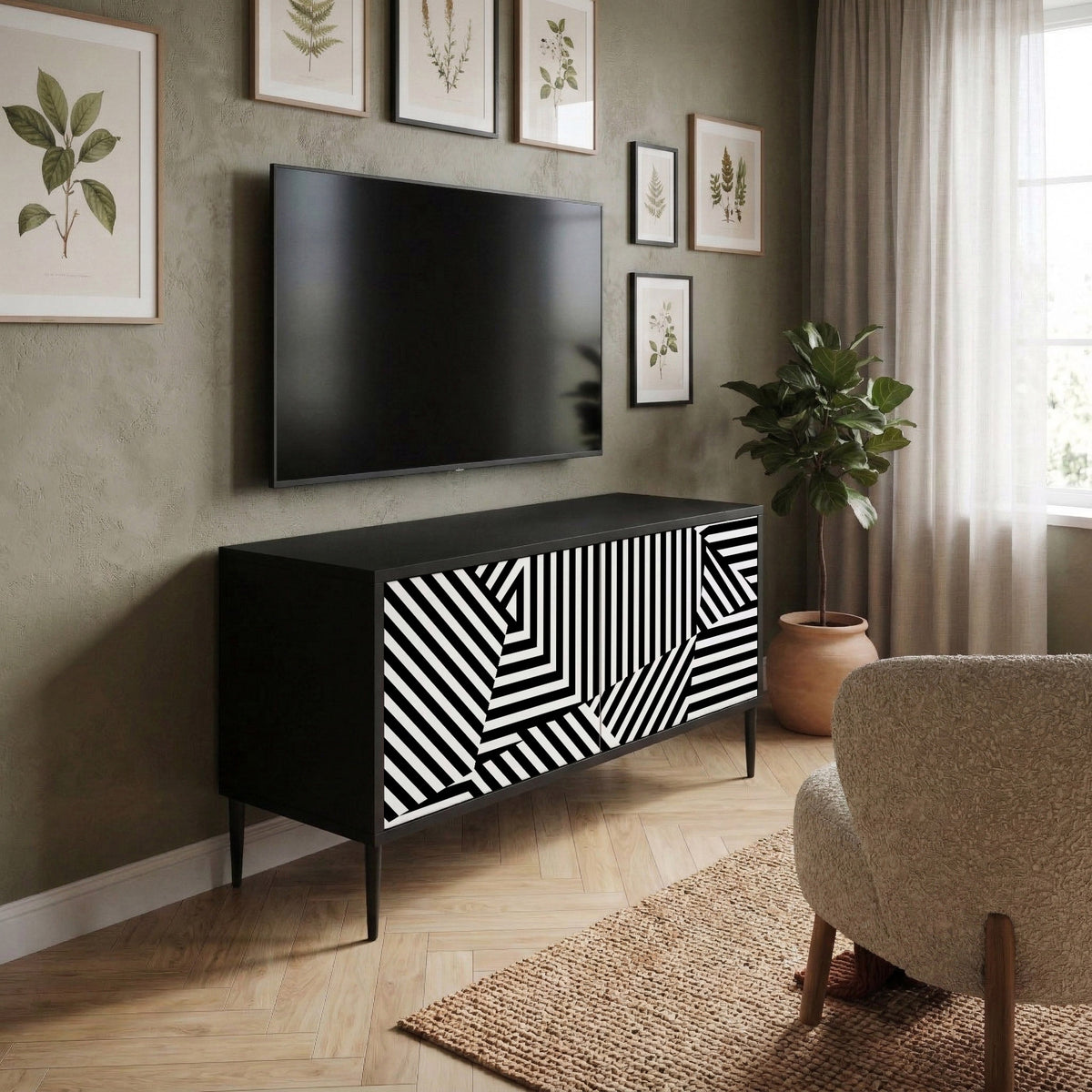 ILLUSIONARY LATTICE Kompaktes 2-türiges TV-Lowboard