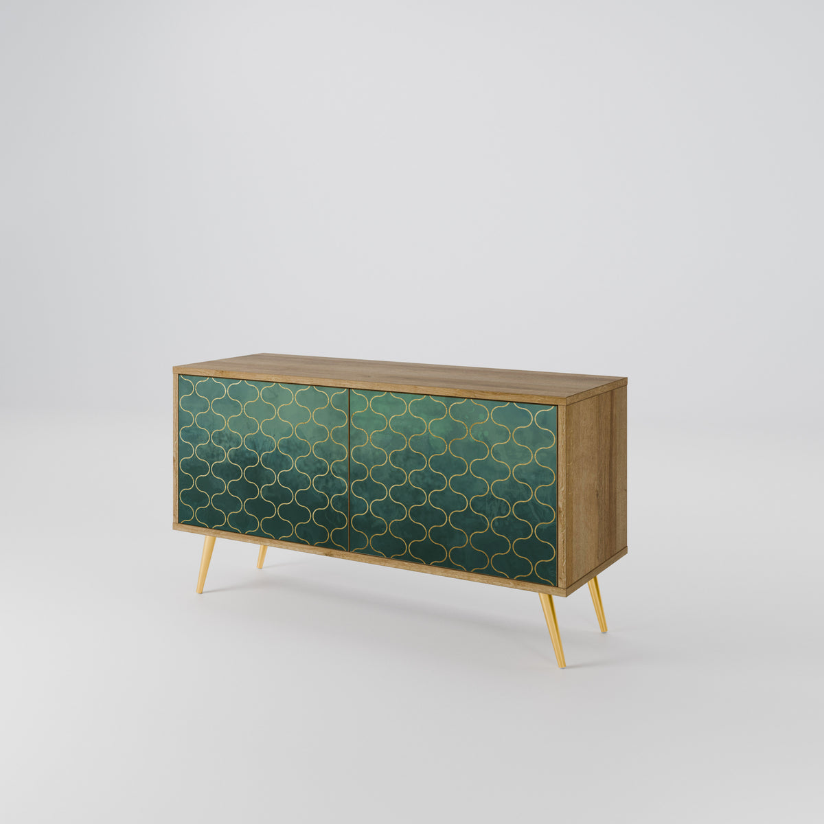 TESSELATED GREENERY Compact 2-Door TV Cabinet