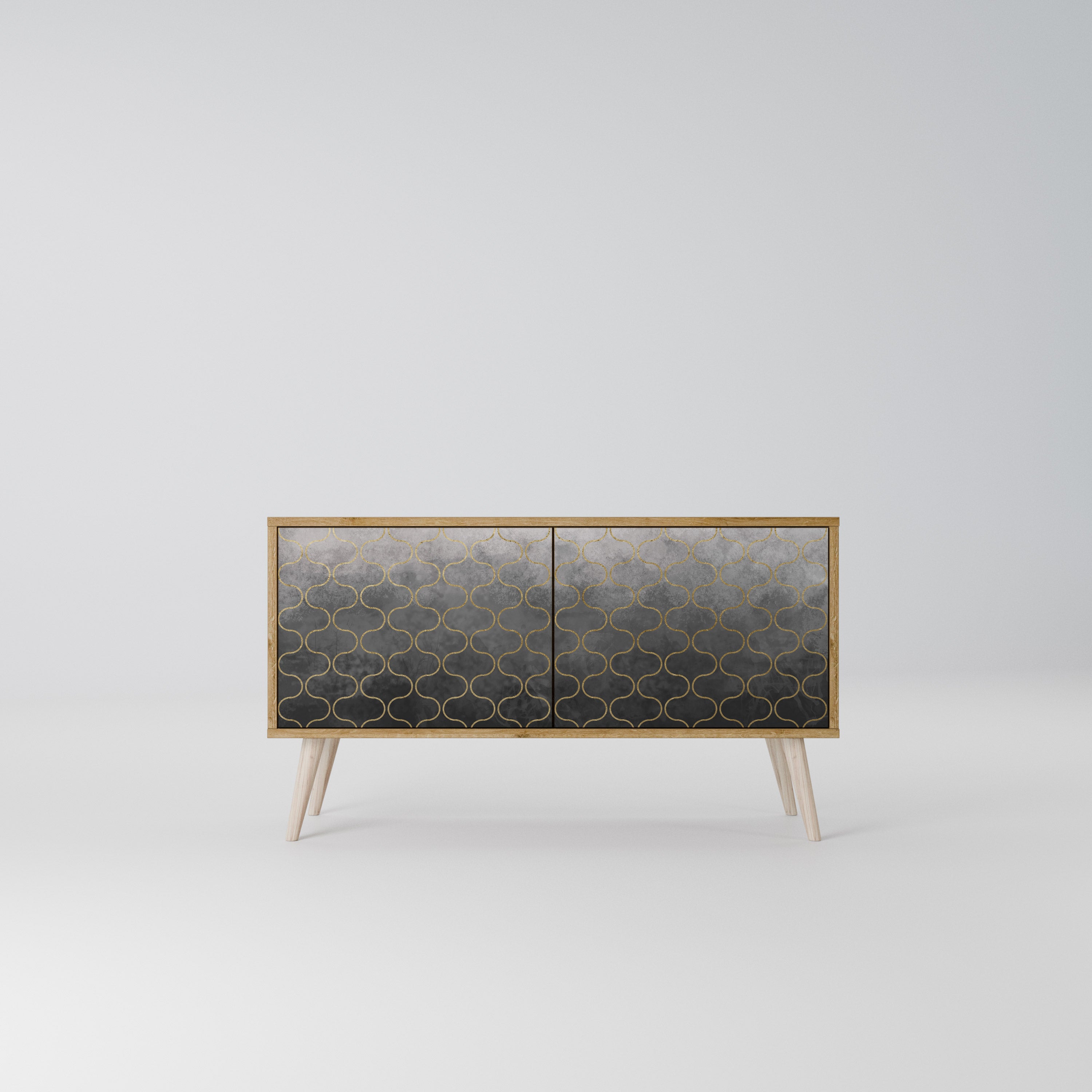 TESSELATED GRAYISH Kompaktes 2-türiges TV-Lowboard