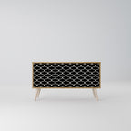 TESSELATED BLACKNESS Compact 2-Door TV Cabinet