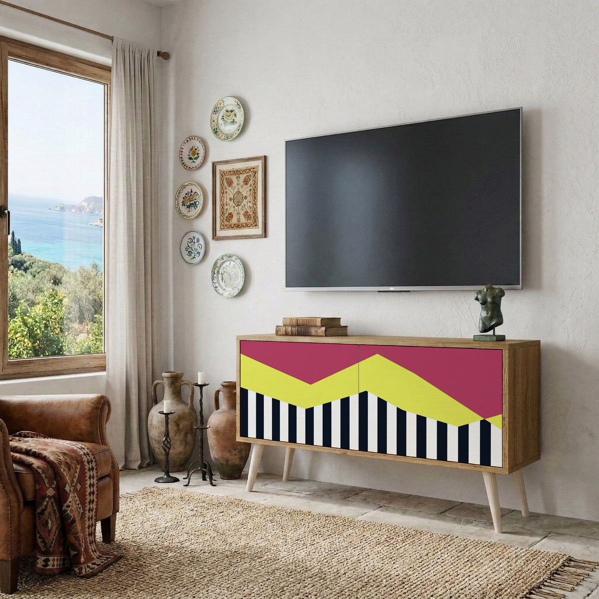 PIANO FANTASY Kompaktes 2-türiges TV-Lowboard