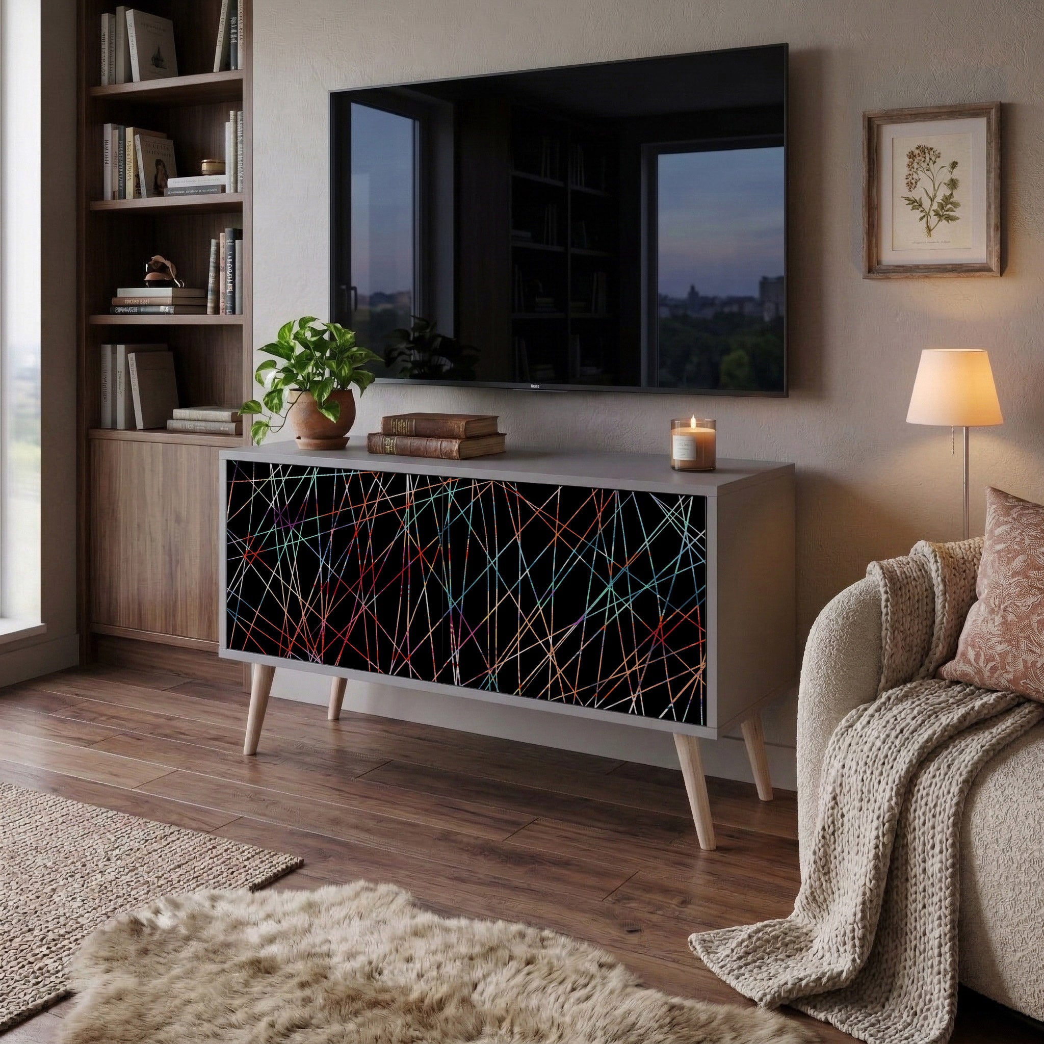 LUMINOUS SNARE Kompaktes 2-türiges TV-Lowboard