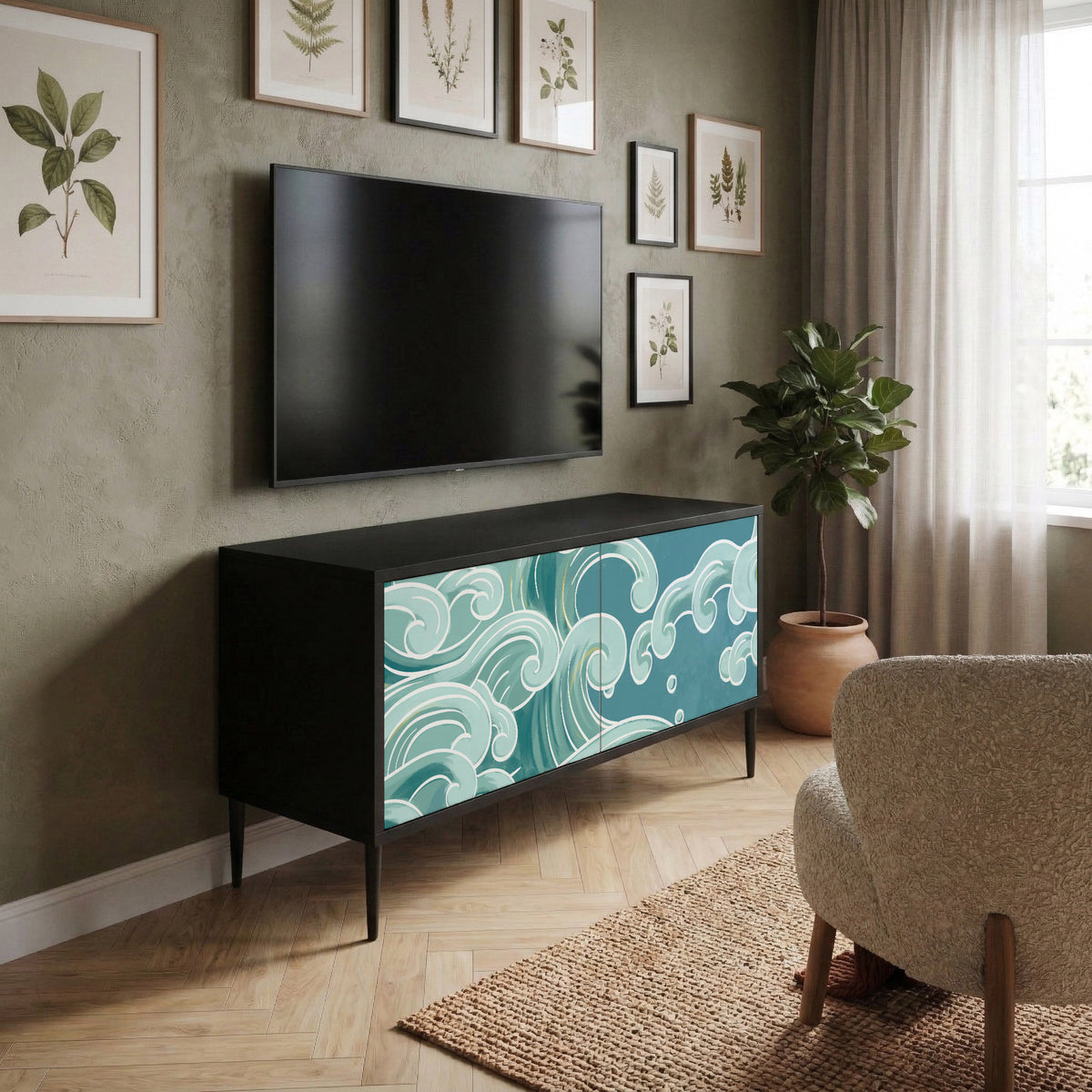 ASIAN SWAY Kompaktes 2-türiges TV-Lowboard