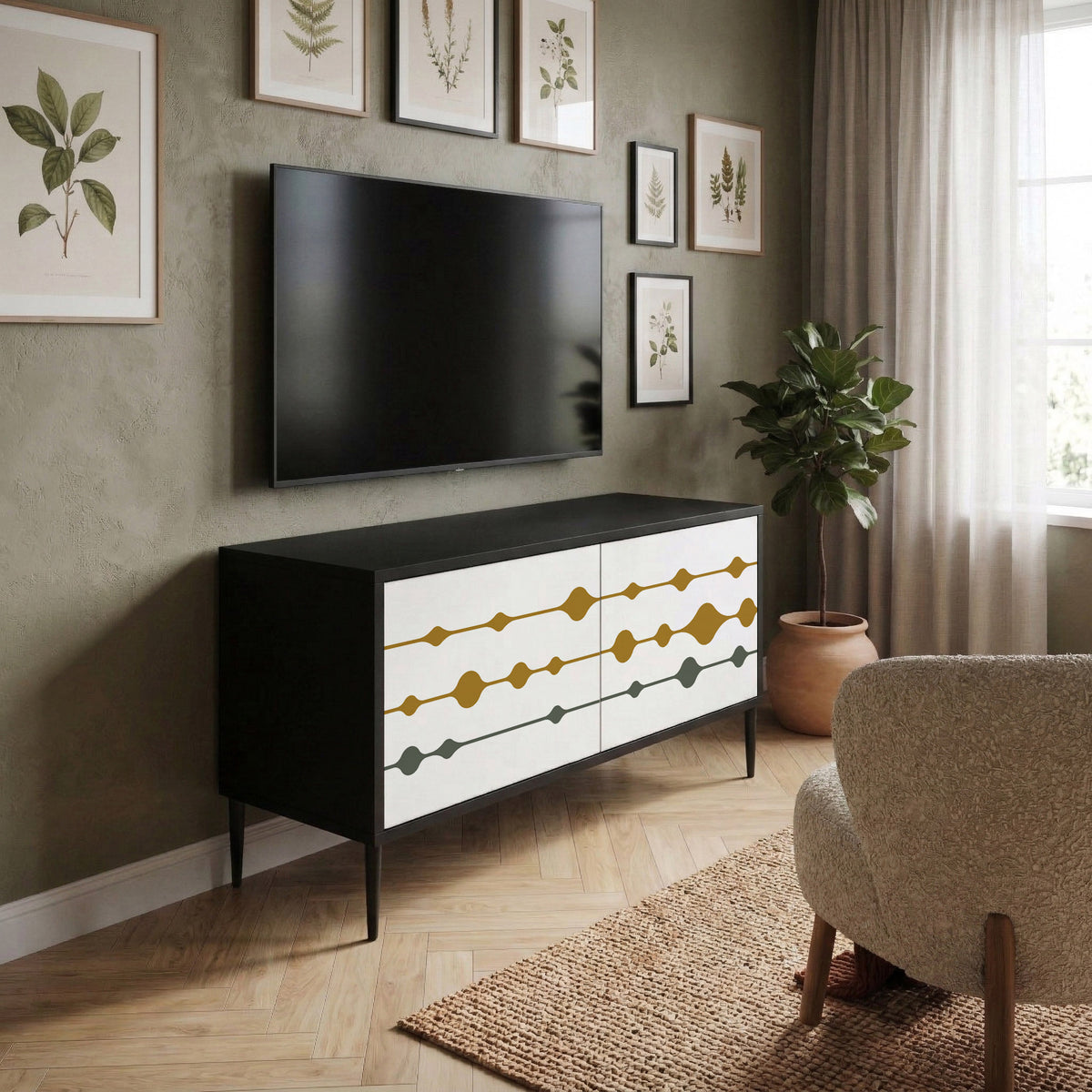 VIVID TONE Kompaktes 2-türiges TV-Lowboard