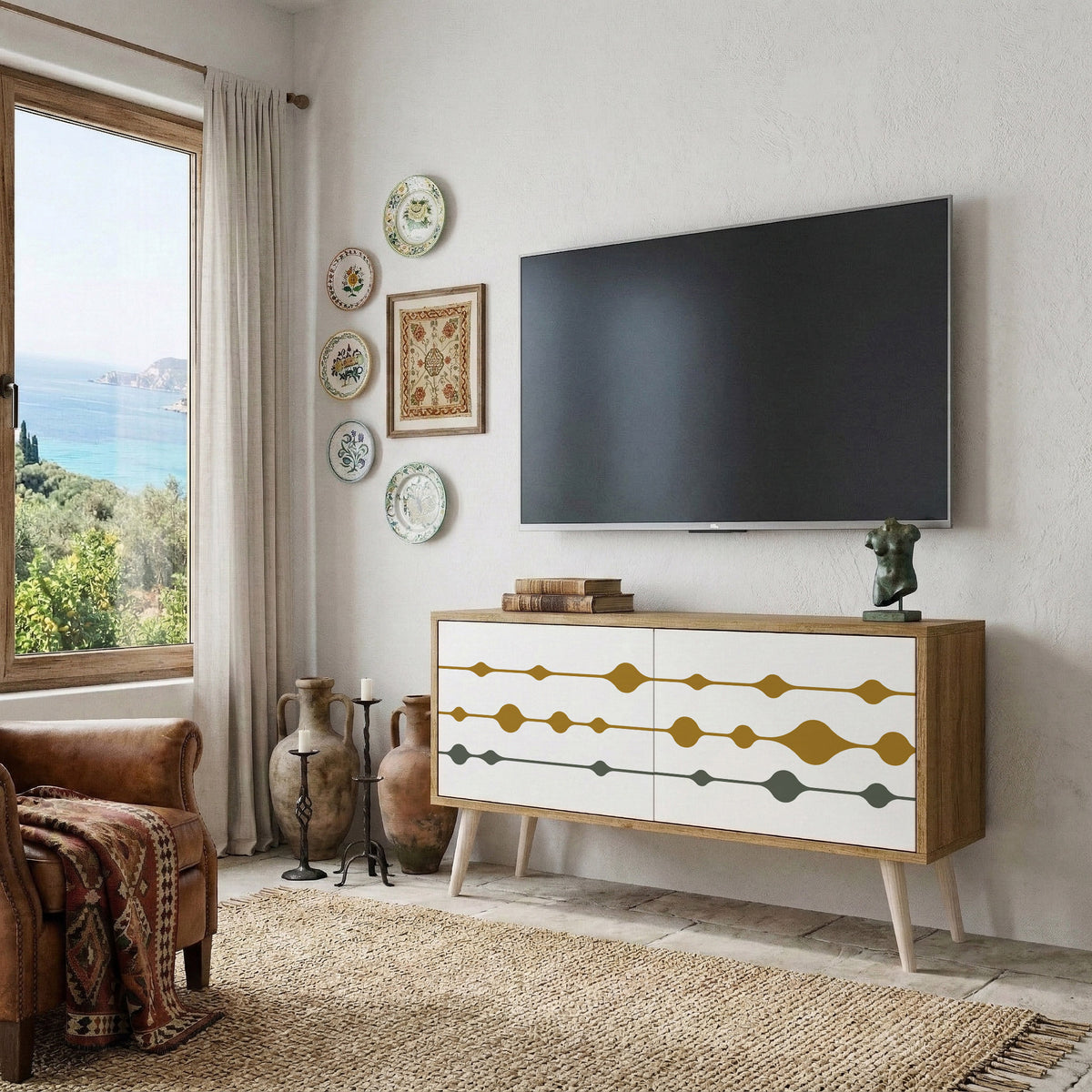 VIVID TONE Kompaktes 2-türiges TV-Lowboard