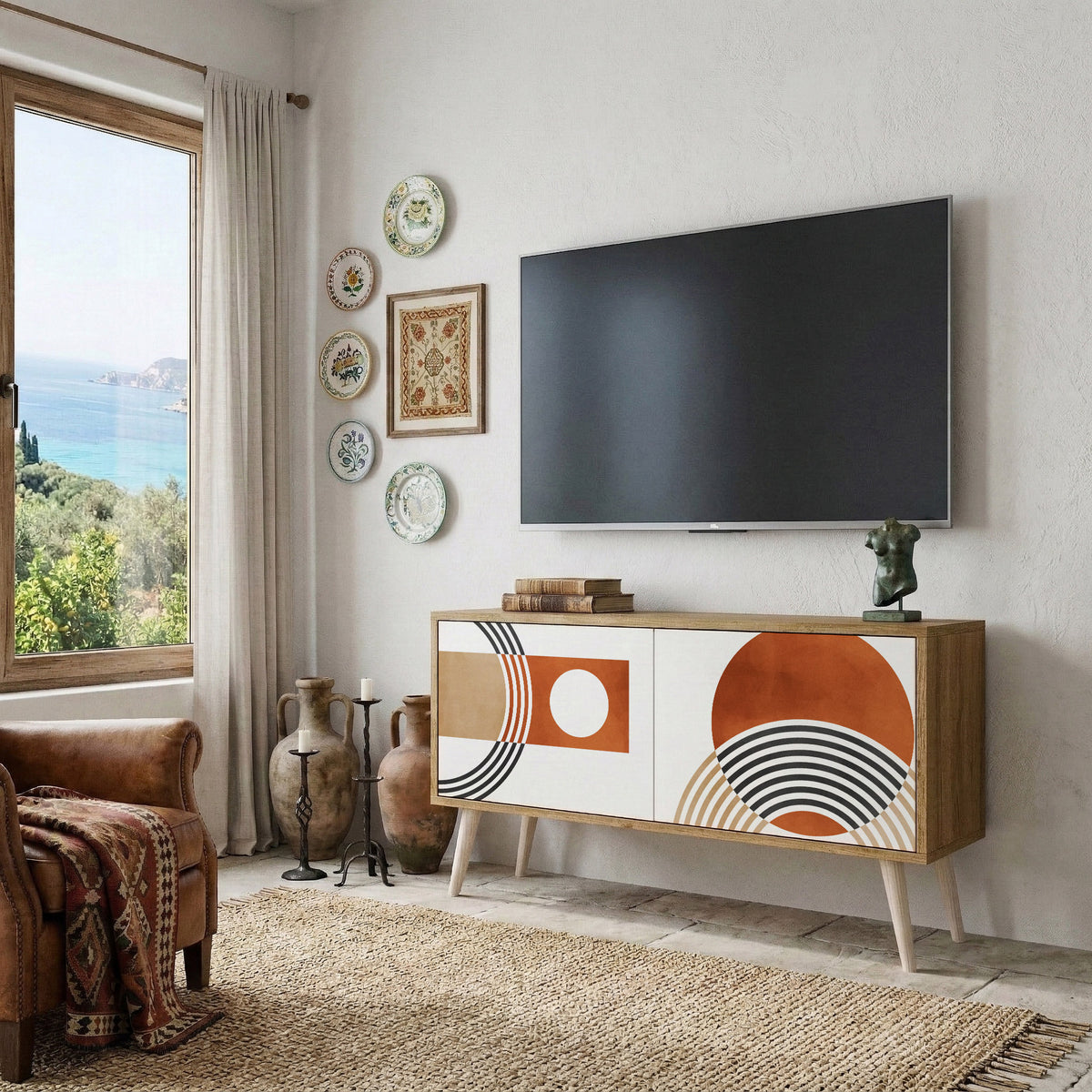 CIRCLE RHYTM Kompaktes 2-türiges TV-Lowboard