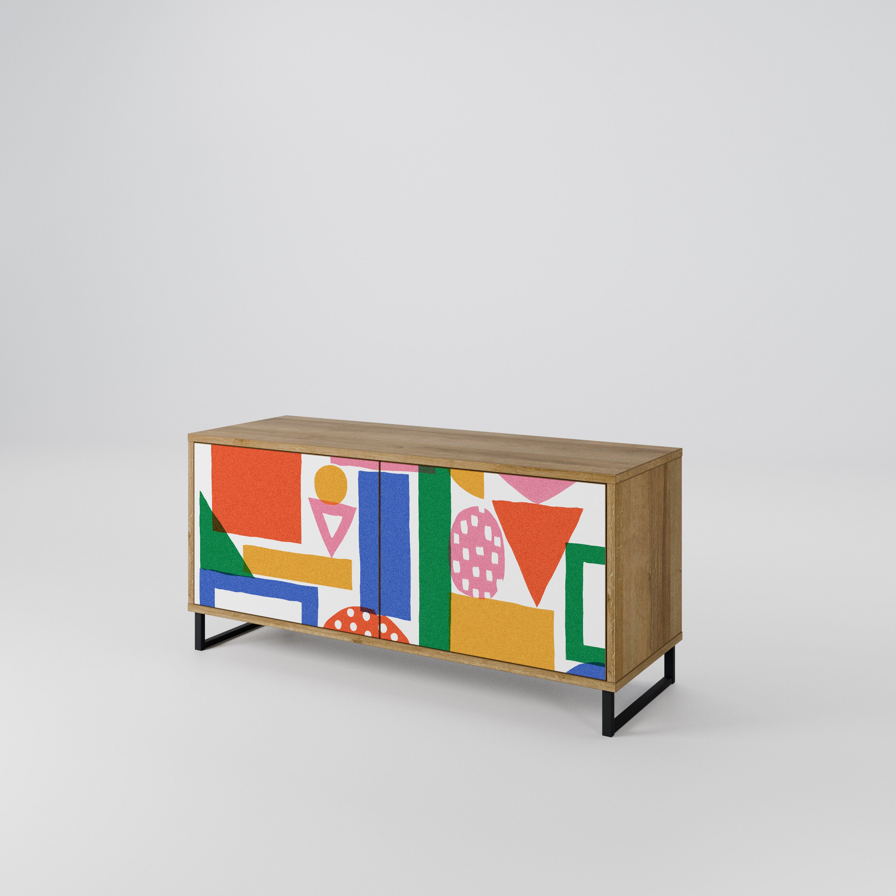 GEOMETRIC GLIMMER Compact 2-Door TV Cabinet