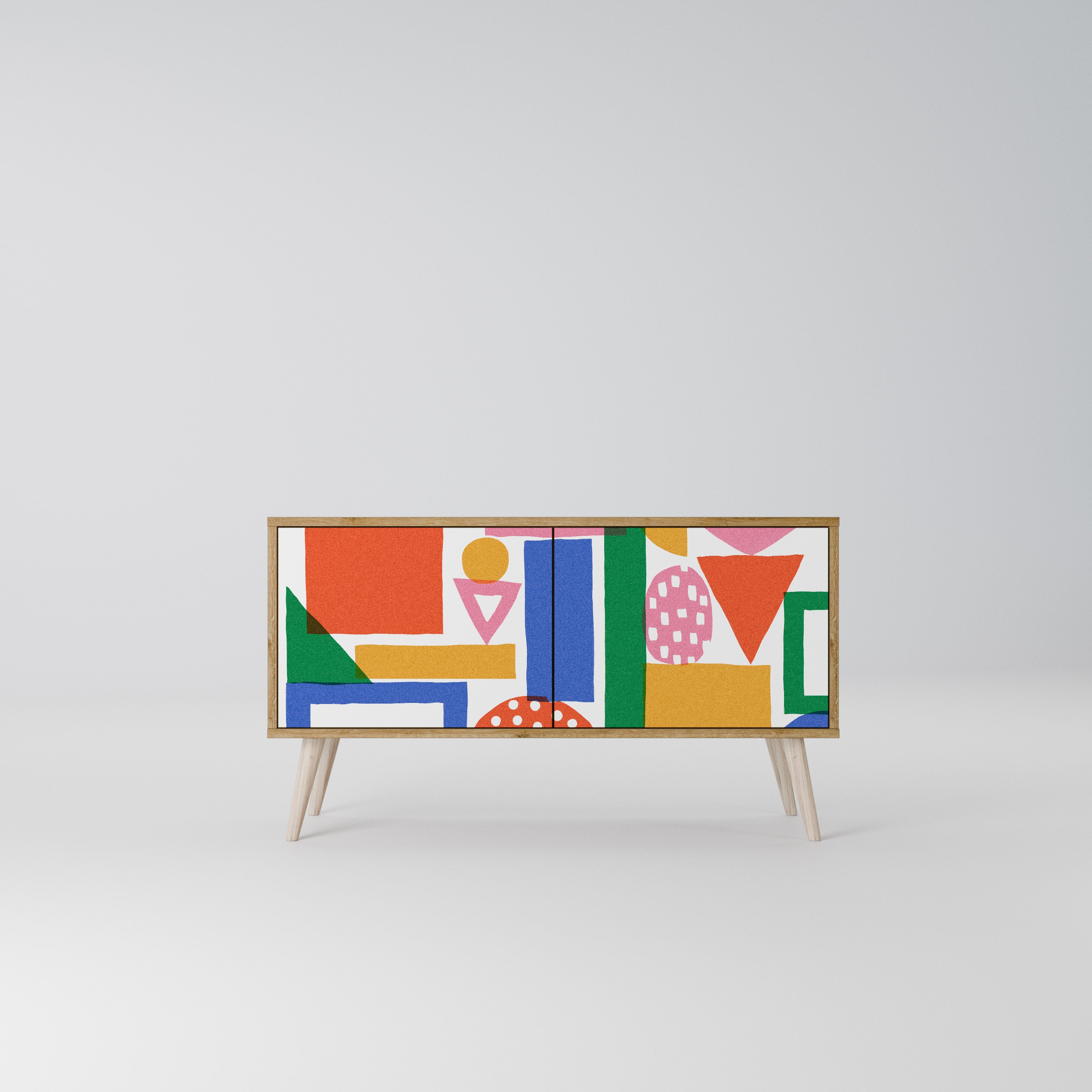 GEOMETRIC GLIMMER Kompaktes 2-türiges TV-Lowboard