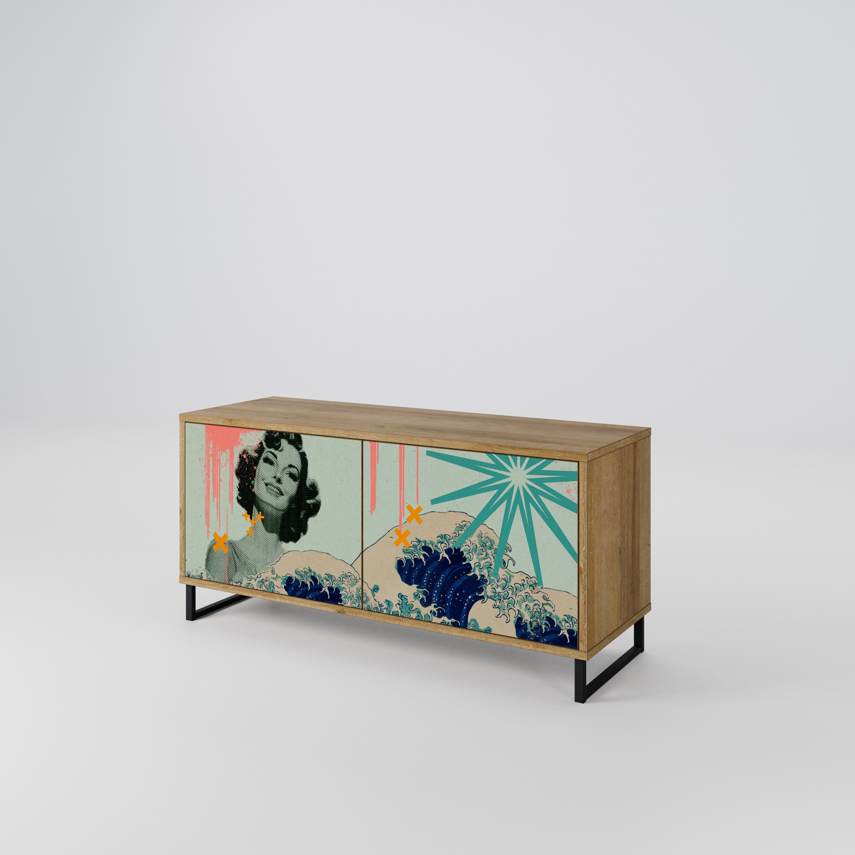 KANAGAWA BEAUTY Kompaktes 2-türiges TV-Lowboard