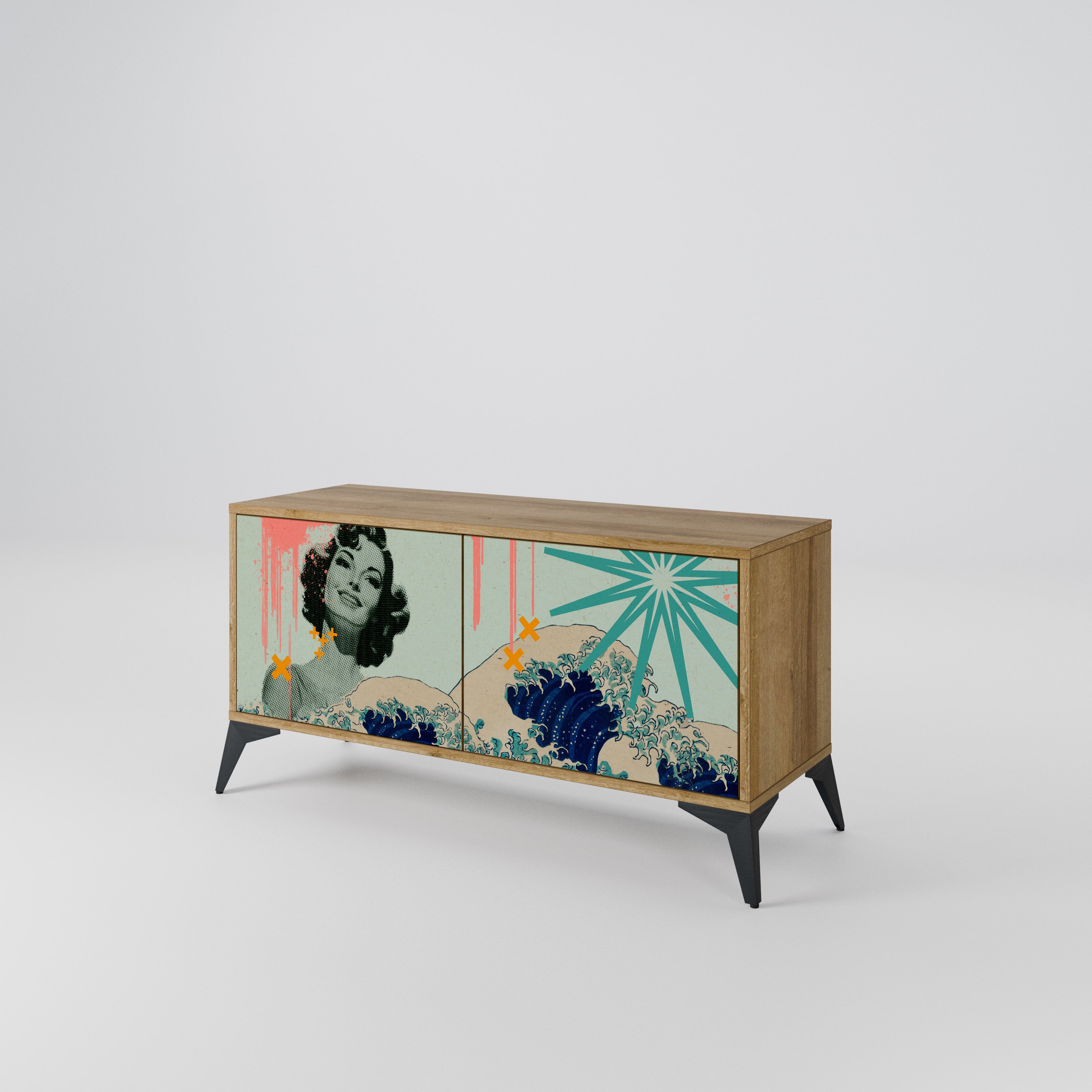 KANAGAWA BEAUTY Kompaktes 2-türiges TV-Lowboard