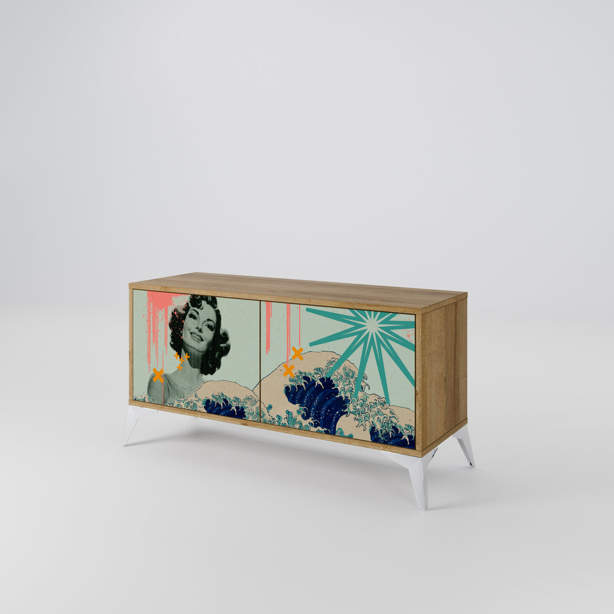 KANAGAWA BEAUTY Kompaktes 2-türiges TV-Lowboard