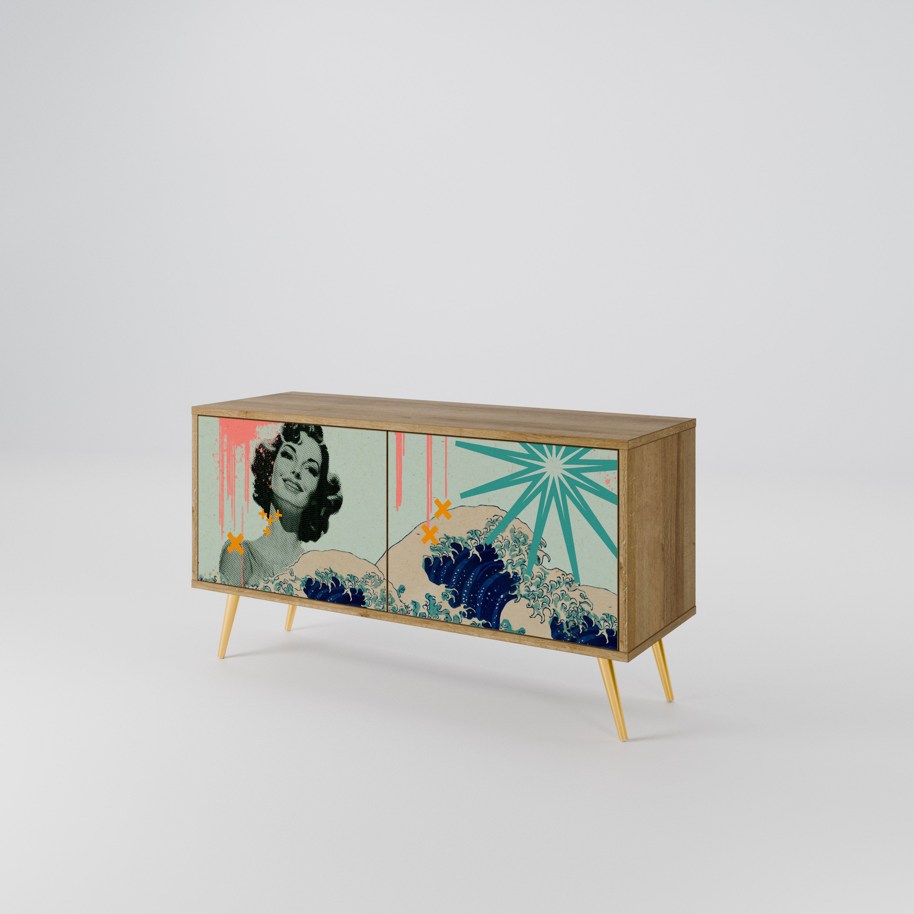 KANAGAWA BEAUTY Kompaktes 2-türiges TV-Lowboard