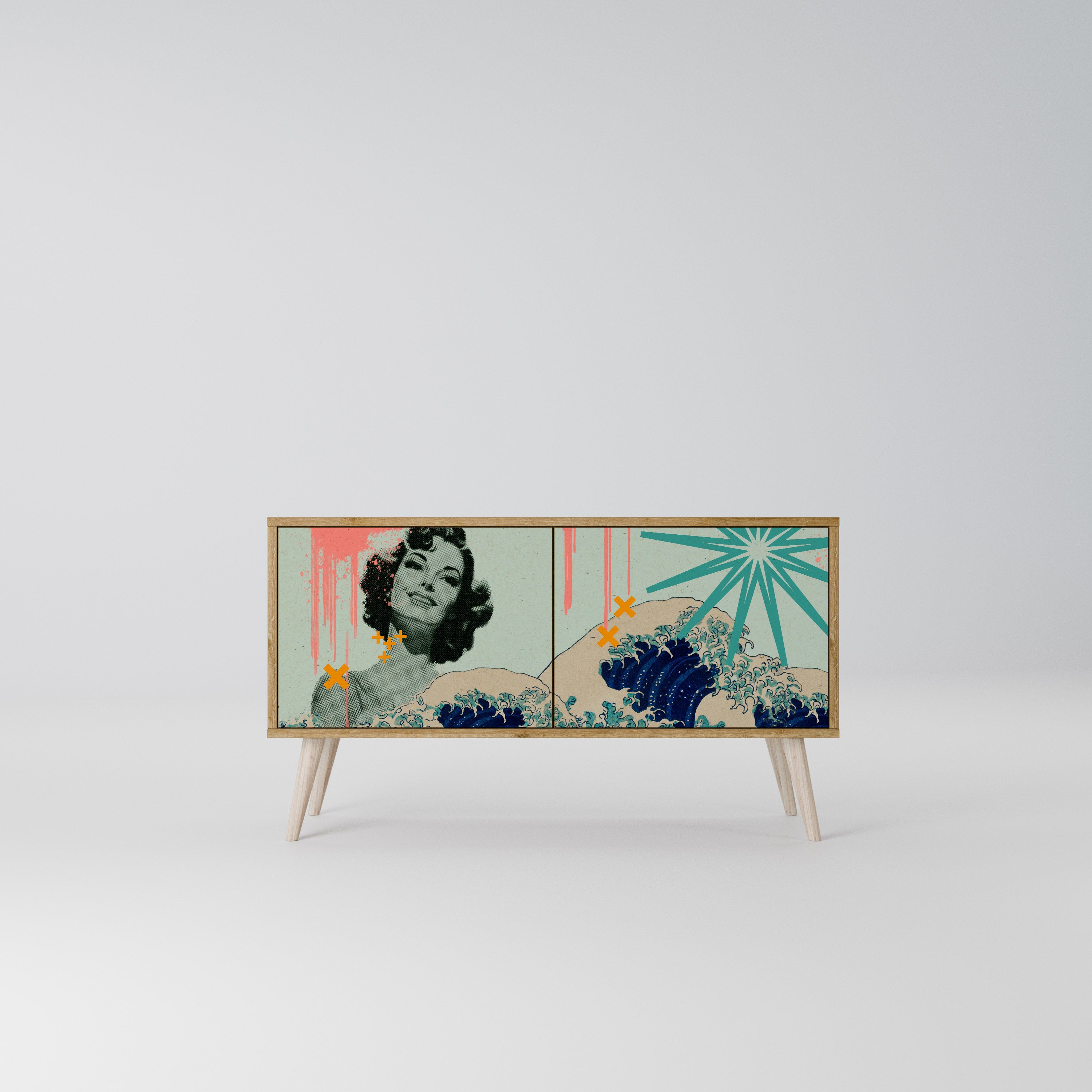 KANAGAWA BEAUTY Kompaktes 2-türiges TV-Lowboard