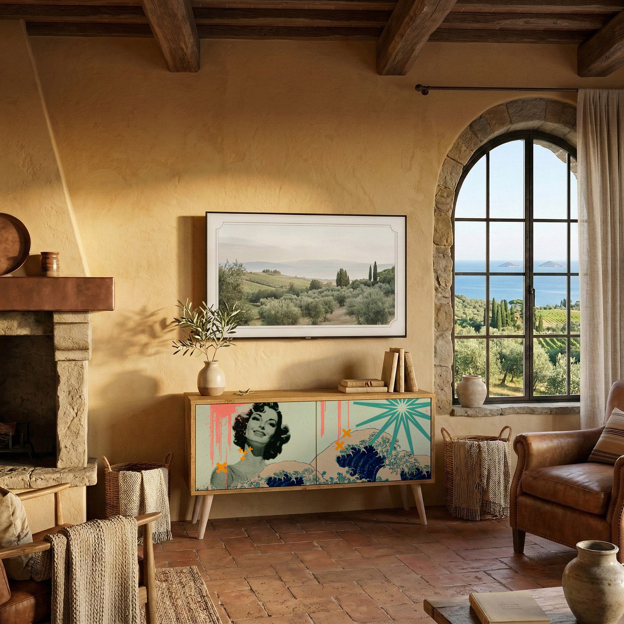 KANAGAWA BEAUTY Kompaktes 2-türiges TV-Lowboard