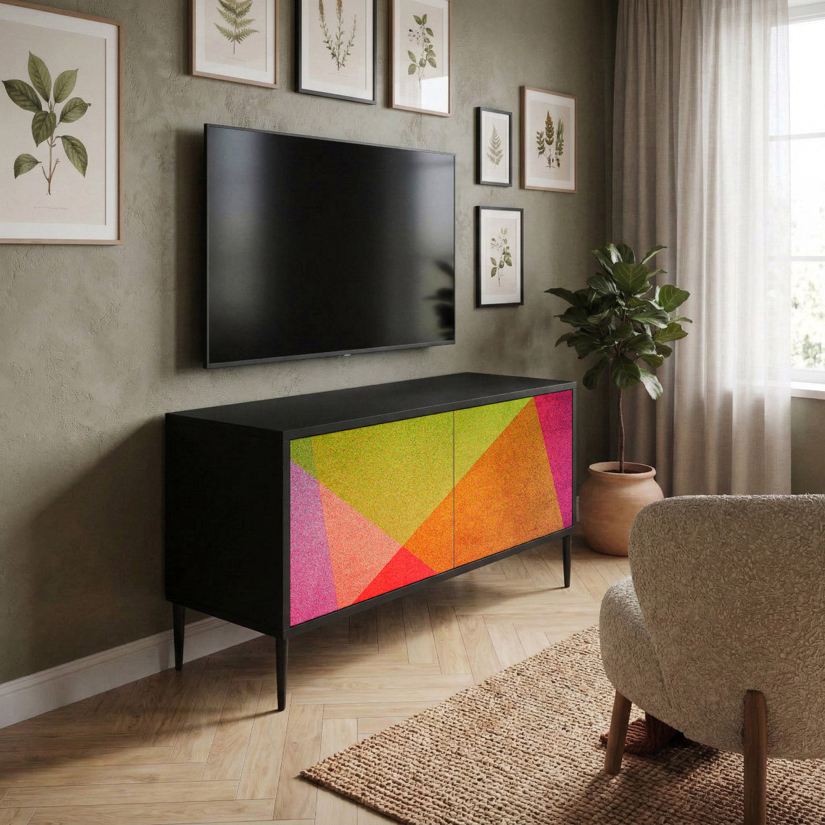 VIVID GEOMETRY Kompaktes 2-türiges TV-Lowboard