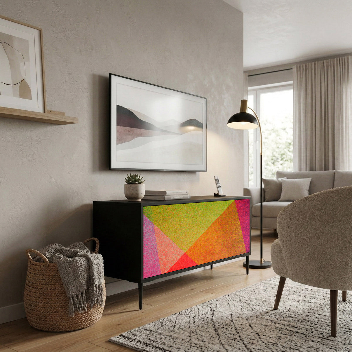 VIVID GEOMETRY Kompaktes 2-türiges TV-Lowboard