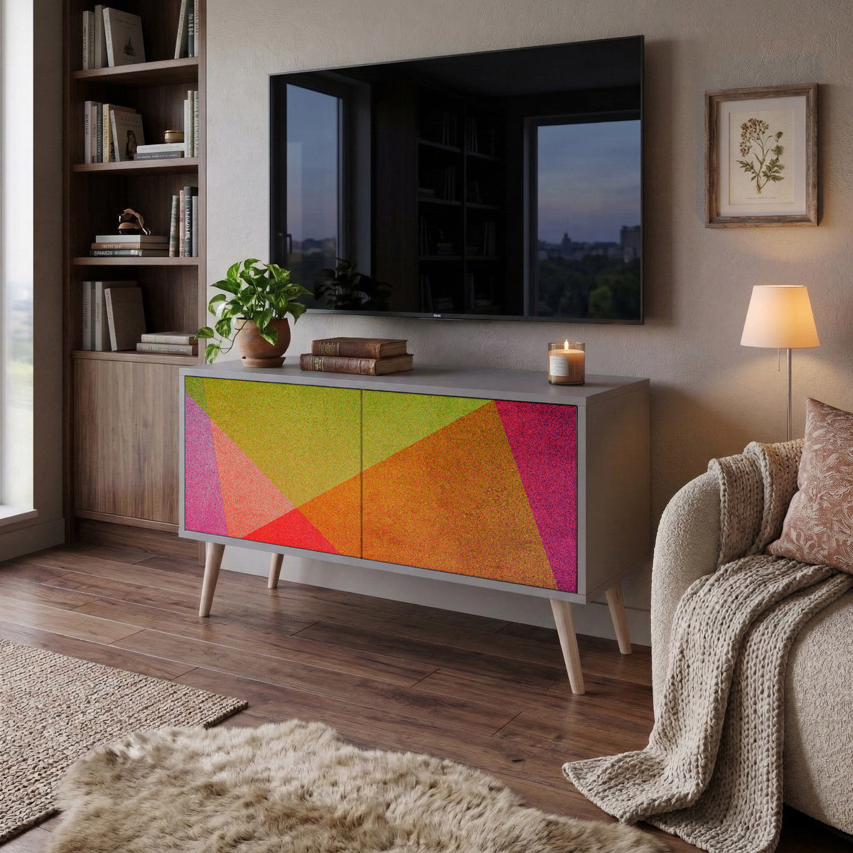 VIVID GEOMETRY Kompaktes 2-türiges TV-Lowboard