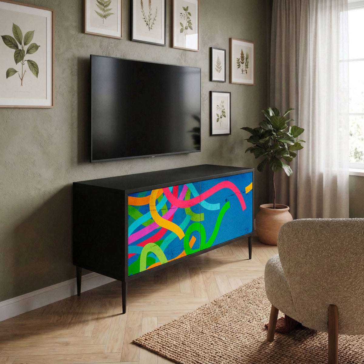 STREAMER TANGLE Kompaktes 2-türiges TV-Lowboard