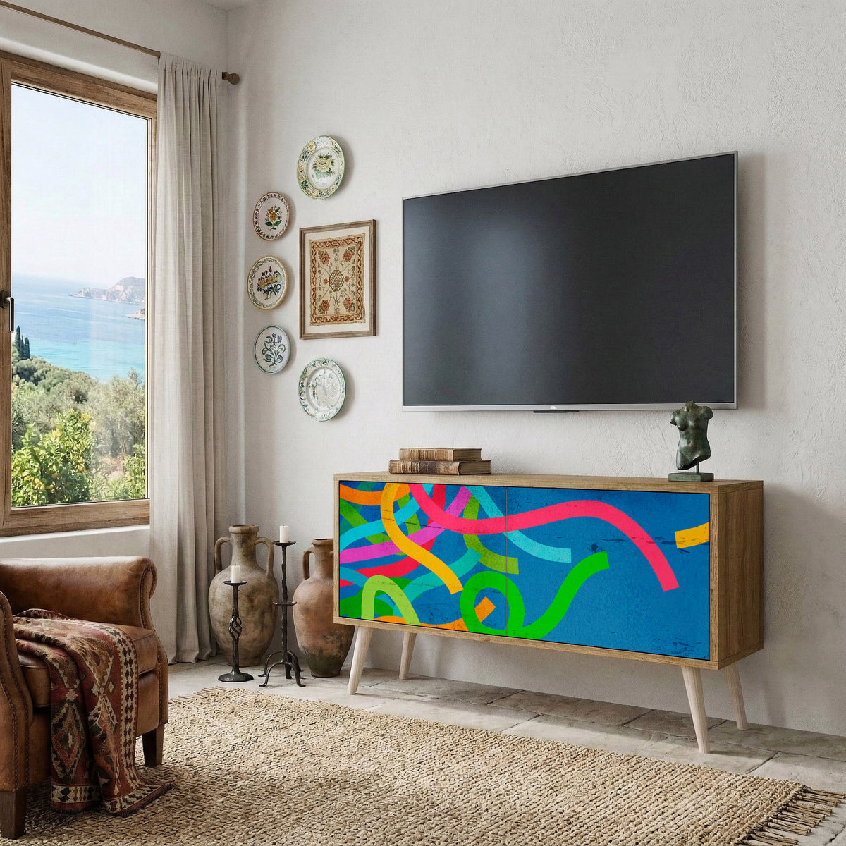 STREAMER TANGLE Kompaktes 2-türiges TV-Lowboard