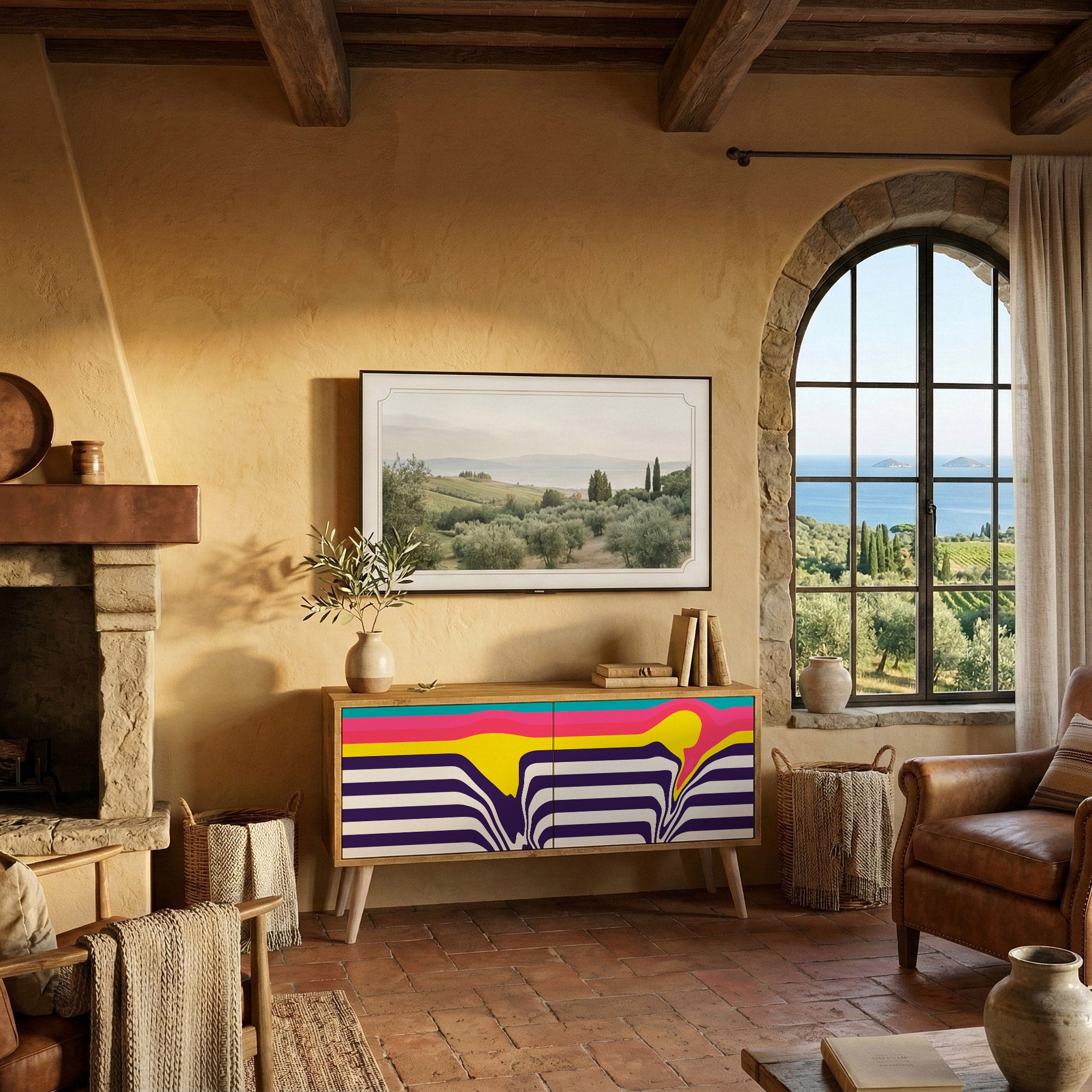 TONE COLLAPSE Kompaktes 2-türiges TV-Lowboard