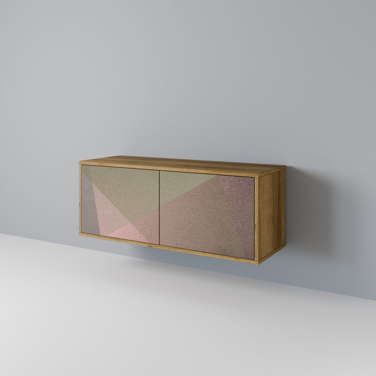 BEIGE GEOMETRY Kompaktes 2-türiges TV-Lowboard