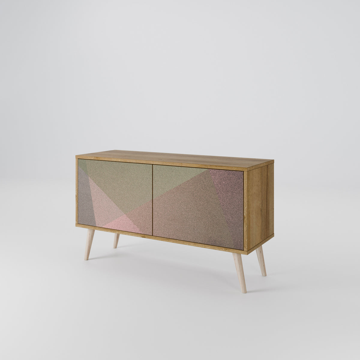 BEIGE GEOMETRY Kompaktes 2-türiges TV-Lowboard