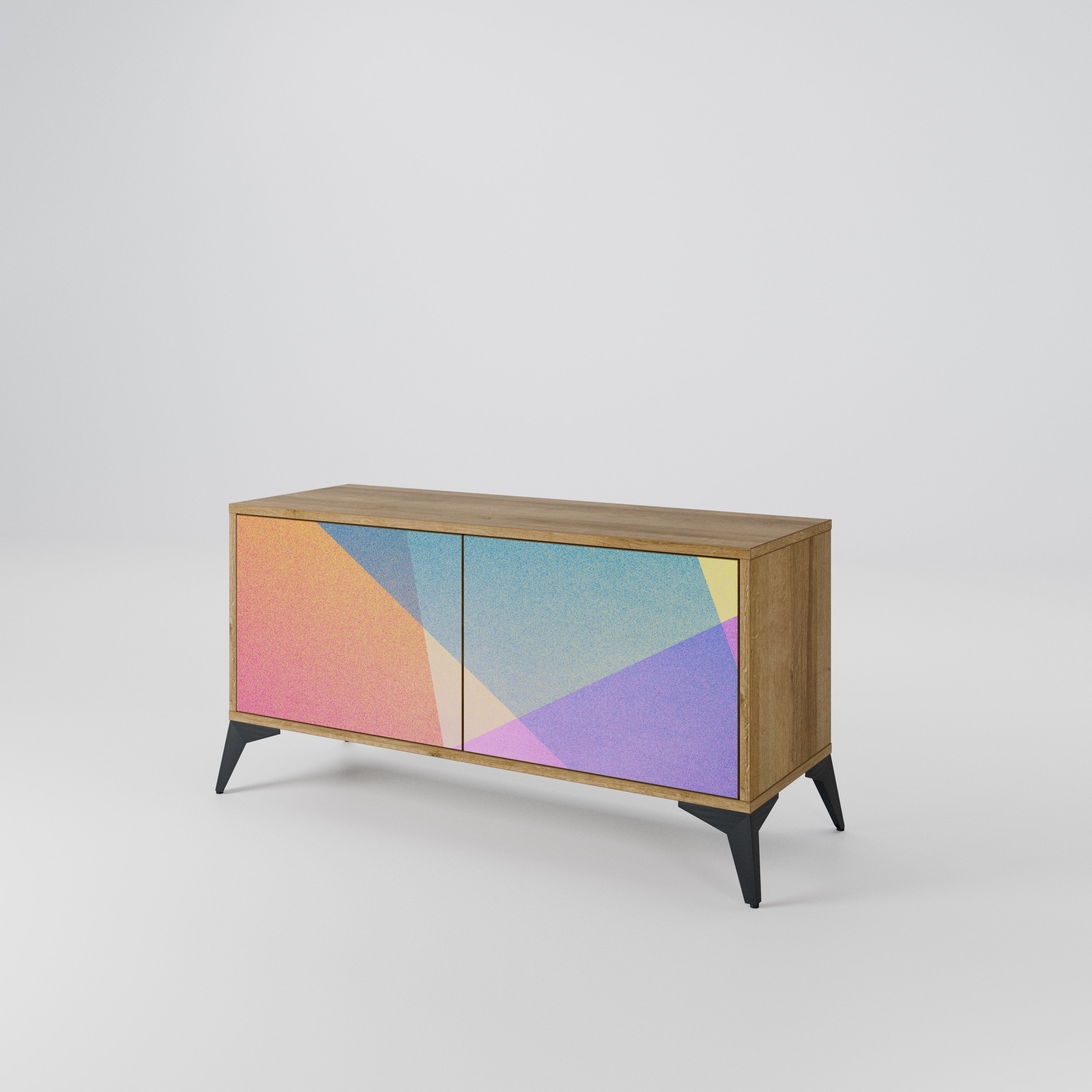 BRIGHT GEOMETRY Compact 2-Door TV Cabinet