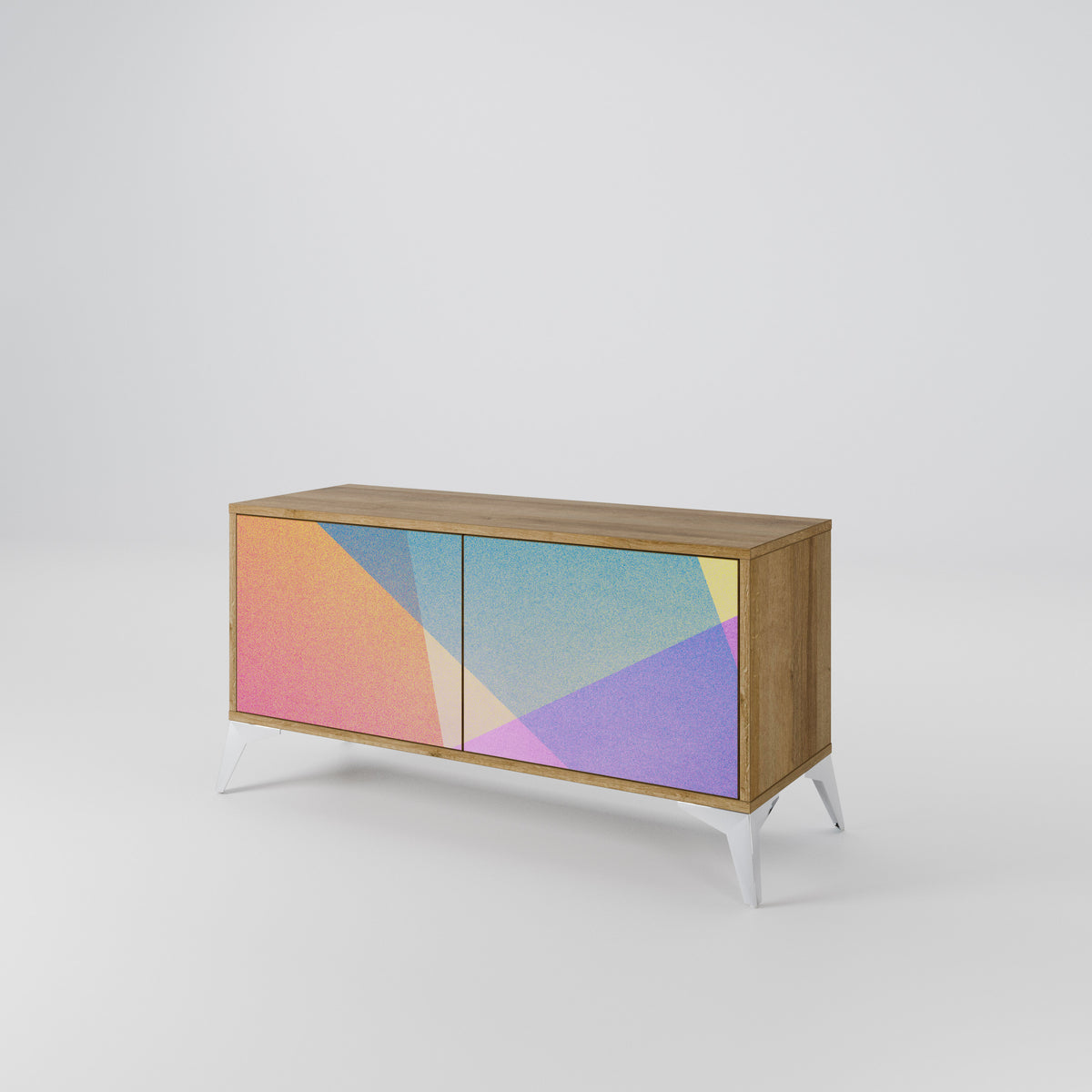 BRIGHT GEOMETRY Kompaktes 2-türiges TV-Lowboard