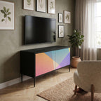 BRIGHT GEOMETRY Compact 2-Door TV Cabinet