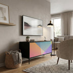 BRIGHT GEOMETRY Compact 2-Door TV Cabinet