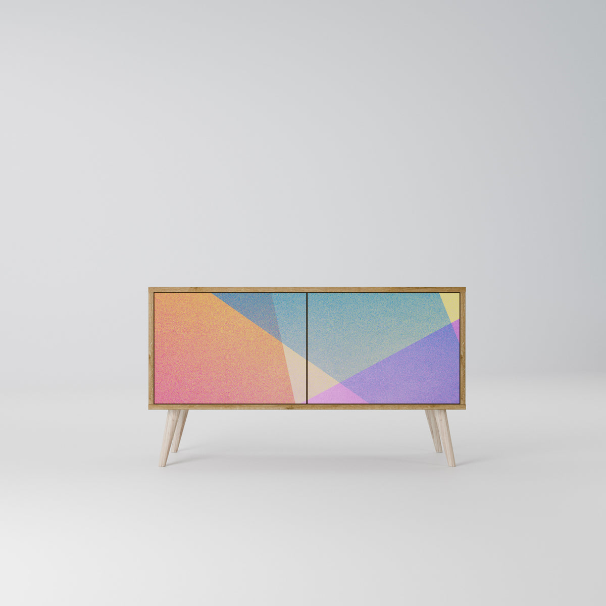 BRIGHT GEOMETRY Kompaktes 2-türiges TV-Lowboard