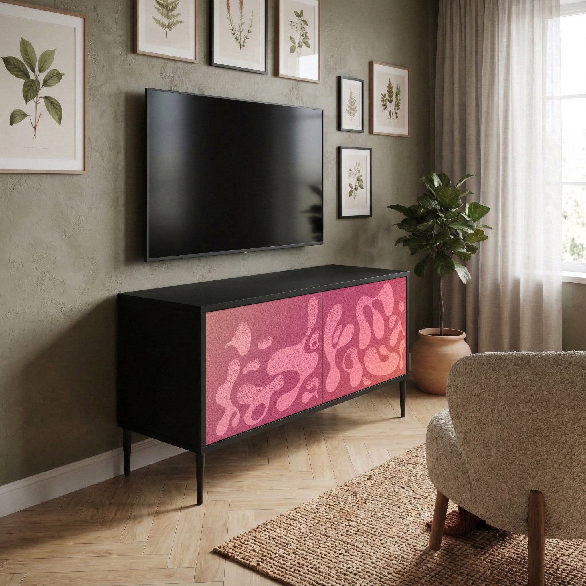 IRREGULAR PINK Compact 2-Door TV Cabinet