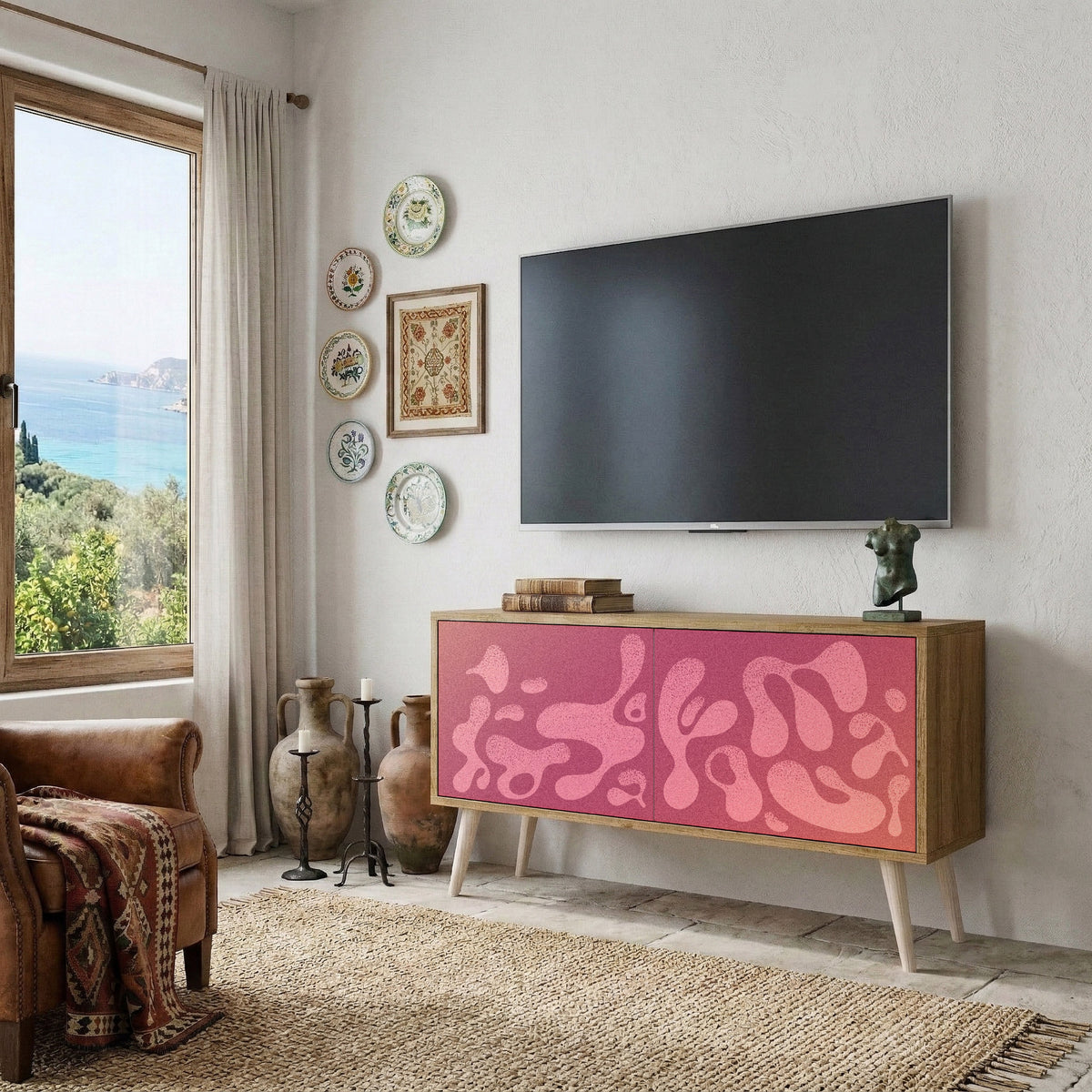 IRREGULAR PINK Kompaktes 2-türiges TV-Lowboard