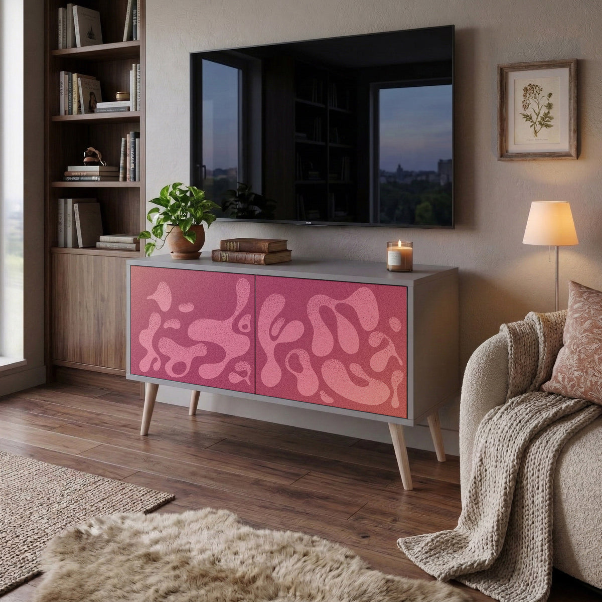 IRREGULAR PINK Kompaktes 2-türiges TV-Lowboard