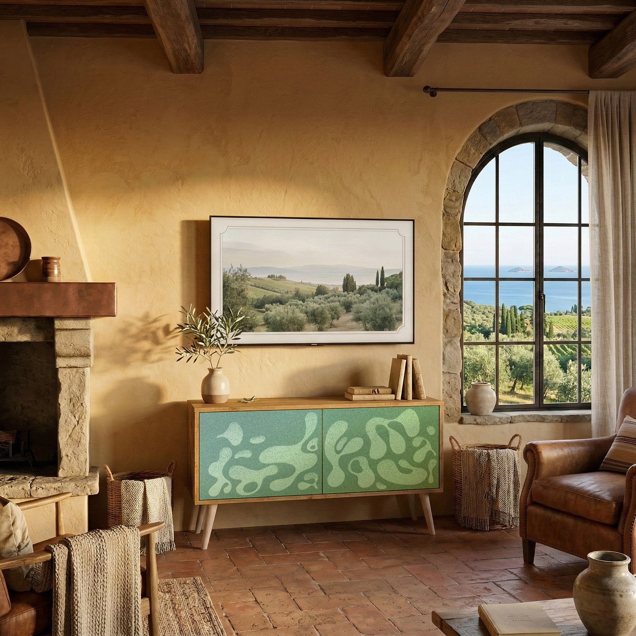 IRREGULAR BLUE Kompaktes 2-türiges TV-Lowboard