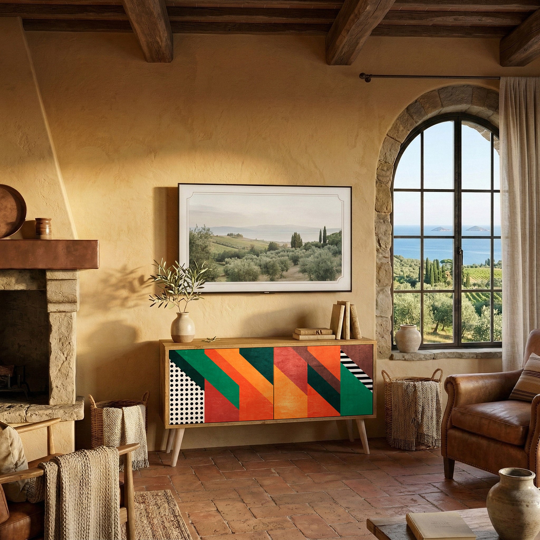 MAKESHIFT ARTISTRY Kompaktes 2-türiges TV-Lowboard