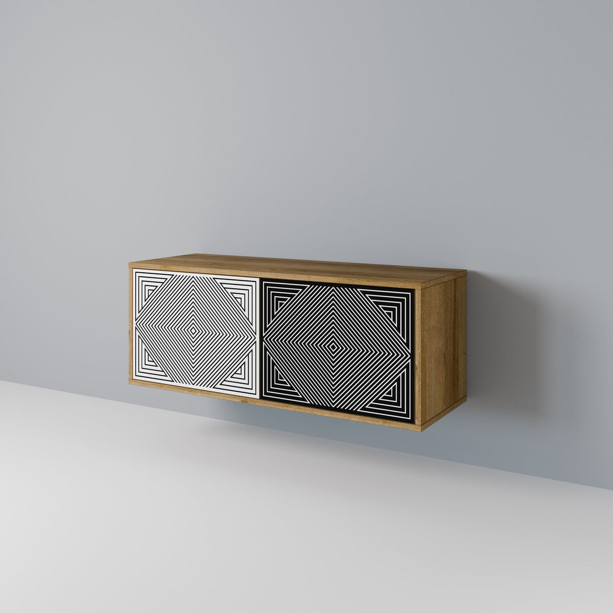 POLYGON ILLUSION Kompaktes 2-türiges TV-Lowboard